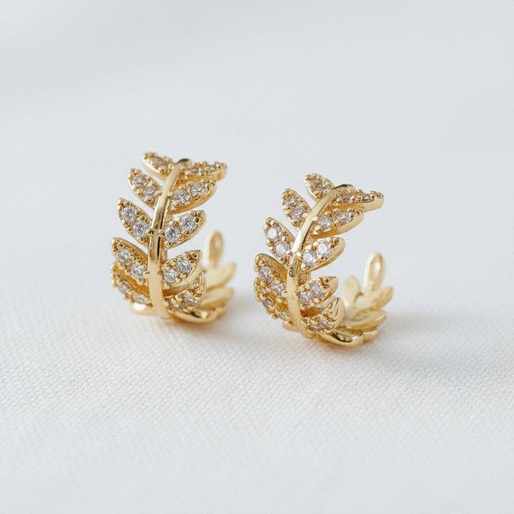 French Leaf Stud Earrings