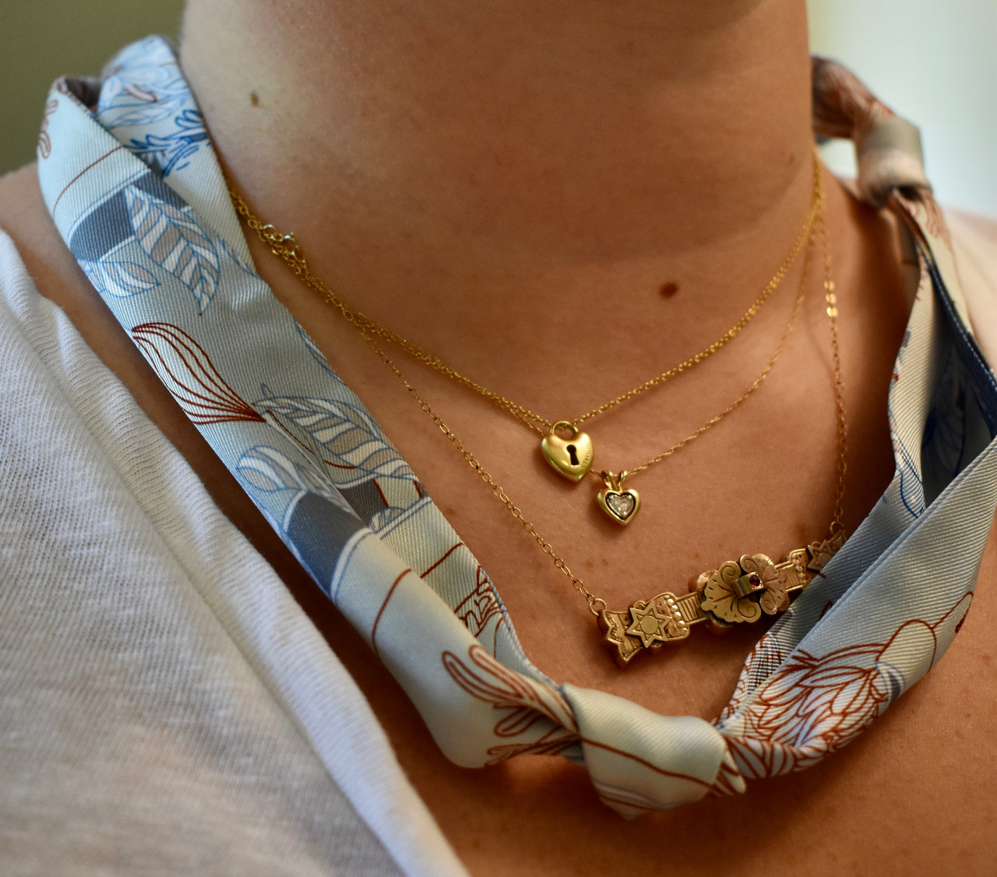Tropical Azul Scarf Necklace