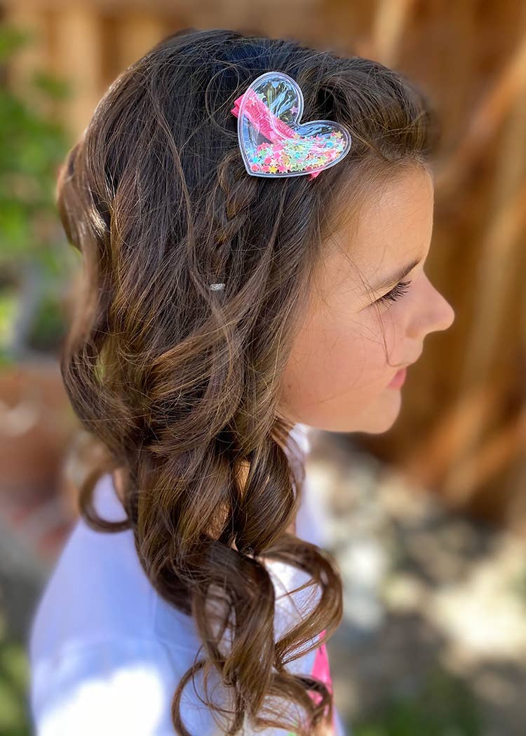 Confetti Heart Hair Clips