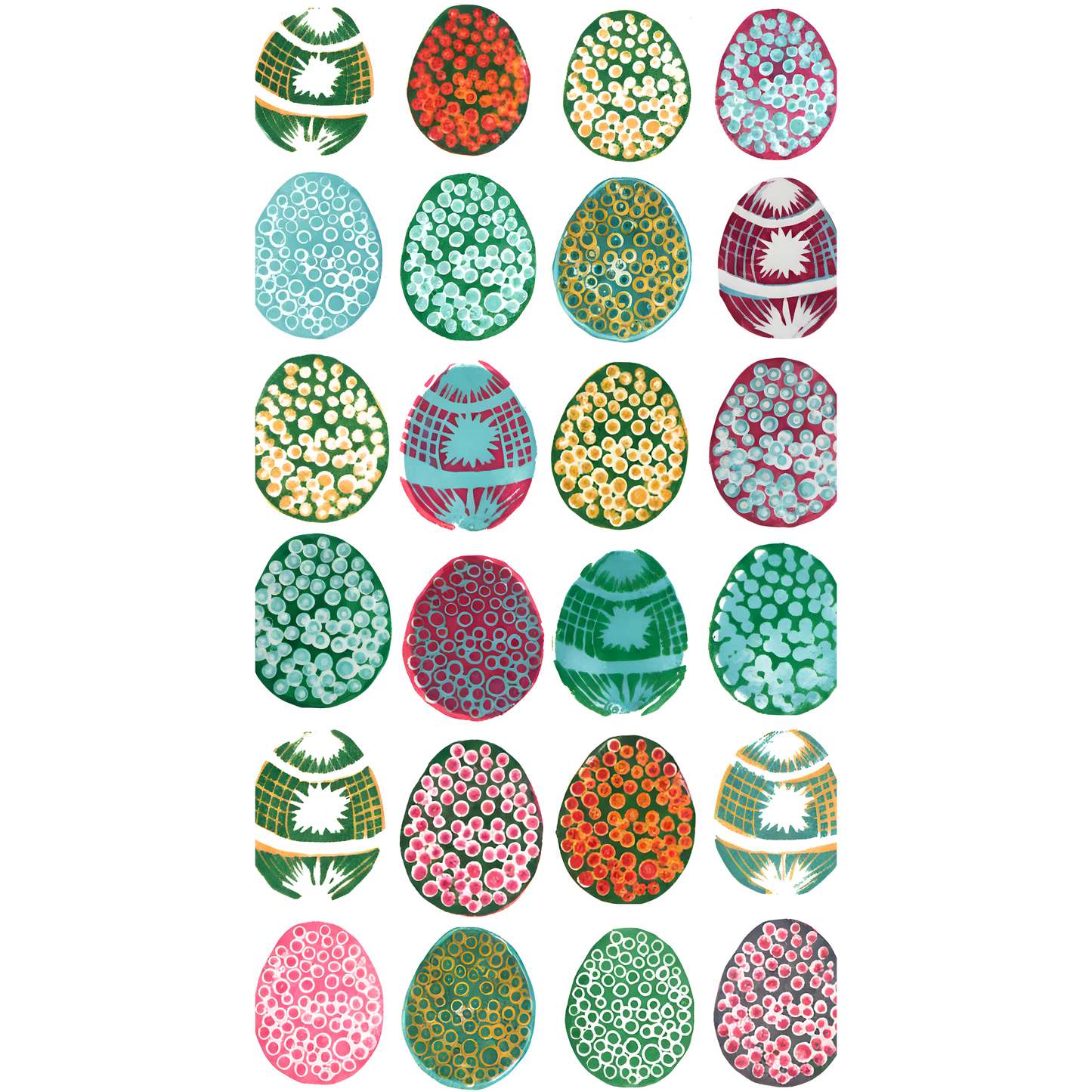 Jewel Toned Block-Print Easter Eggs Paper Guest Napkins