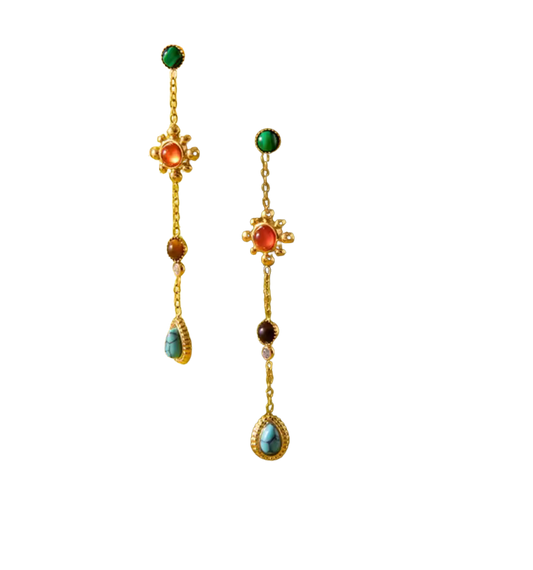 Gemstone Sundrop Earrings- PVD waterproof