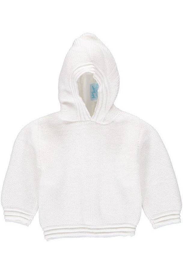 Hooded Zip Back Sweater- White