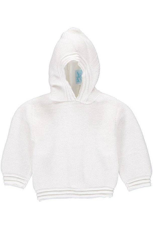 Hooded Zip Back Sweater- White
