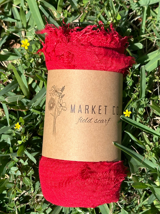 Gauze Scarf - Red