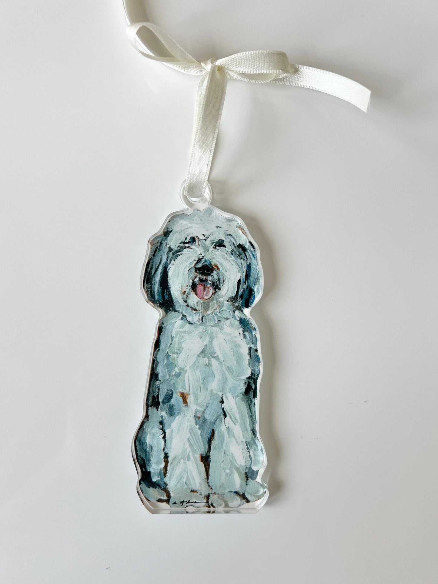 Doodle Gray & White ornament