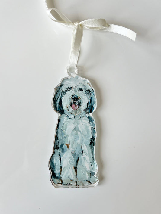 Doodle Gray & White ornament