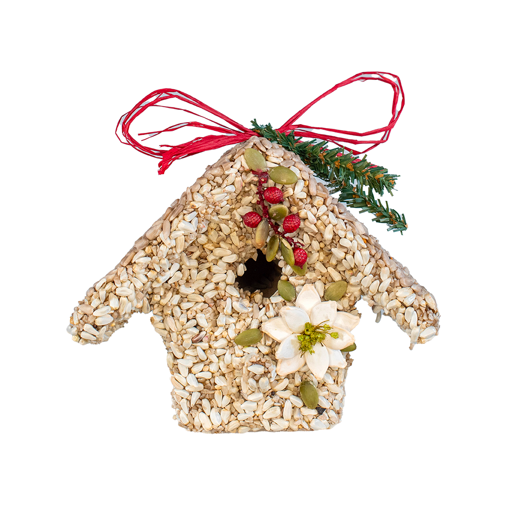 Poinsettia Birdie Cottage with flower