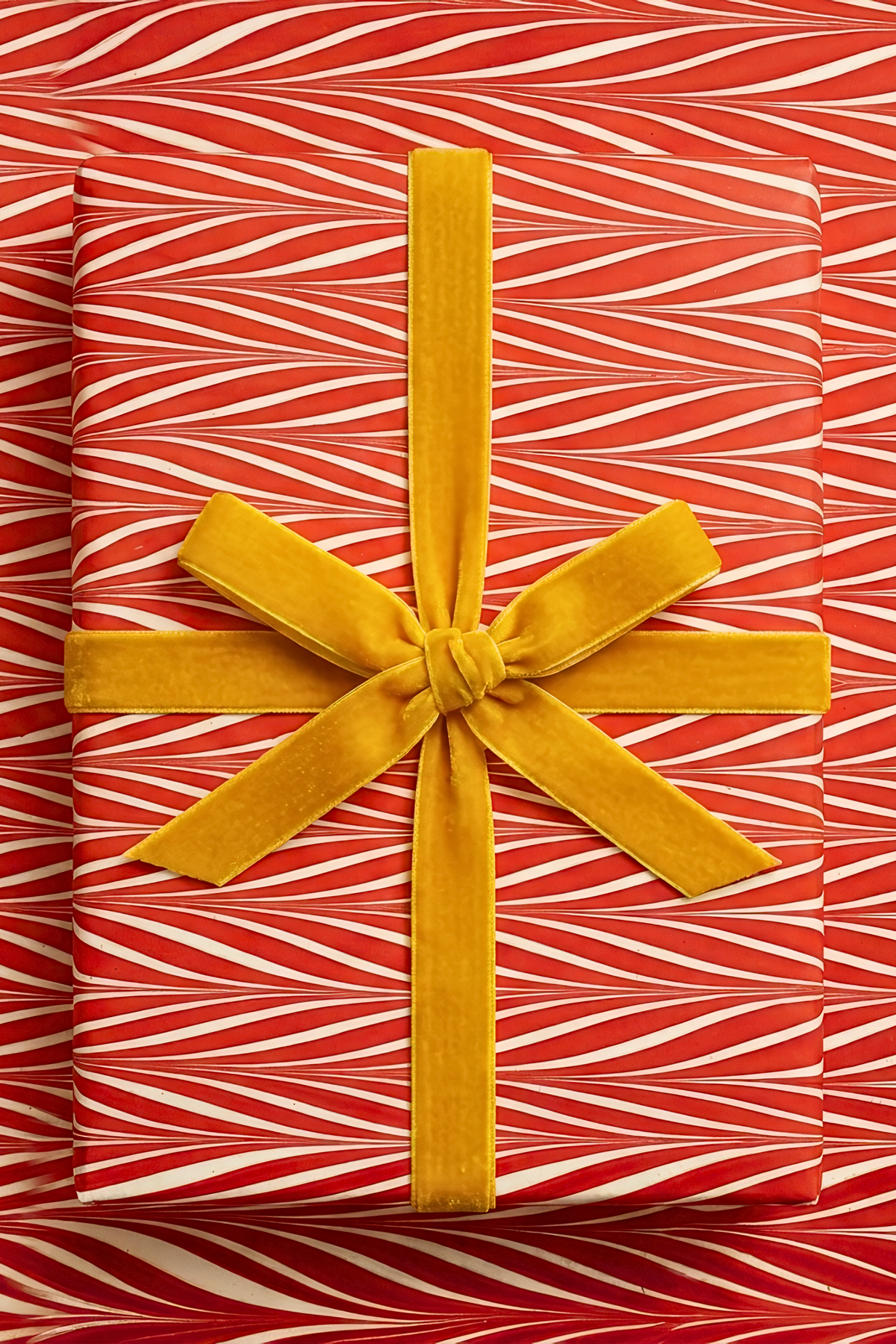 Hand Marbled Candy Cane Gift Wrapping Paper Sheets