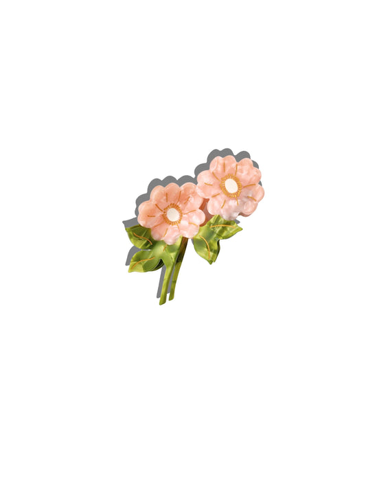 Hand-painted Wild Roses Claw Hair Clip | Eco-Friendly