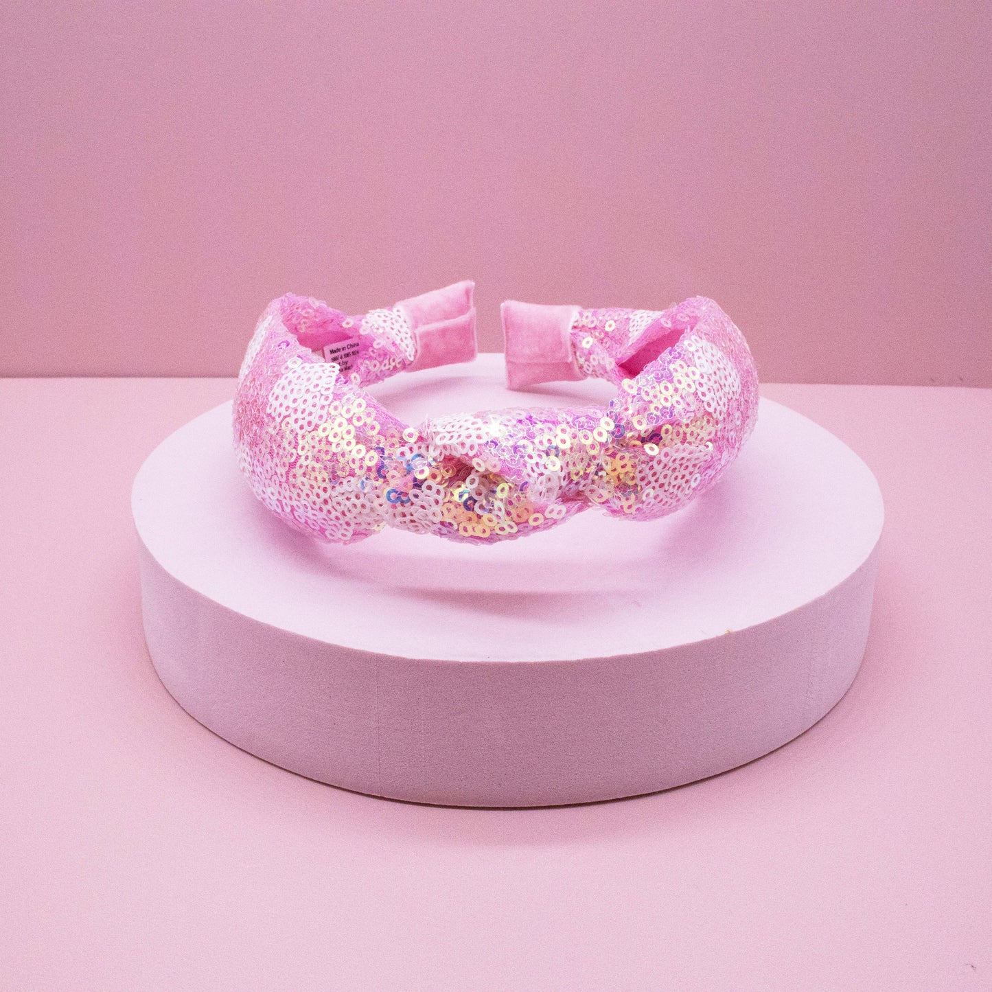 Pink Sequin Heart Headband