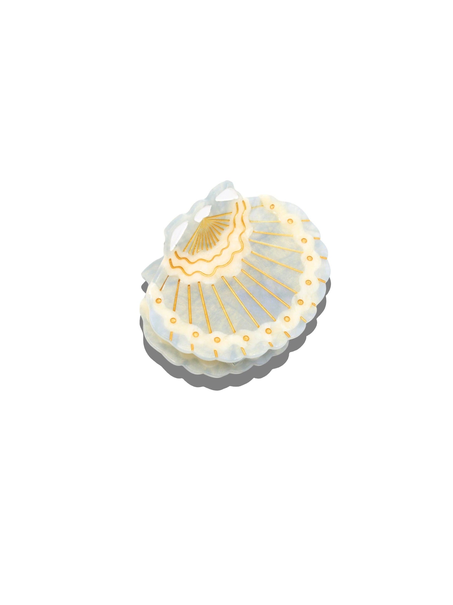 Hand-painted Scallop Seashell Claw Hair Clip | Eco-Friendly