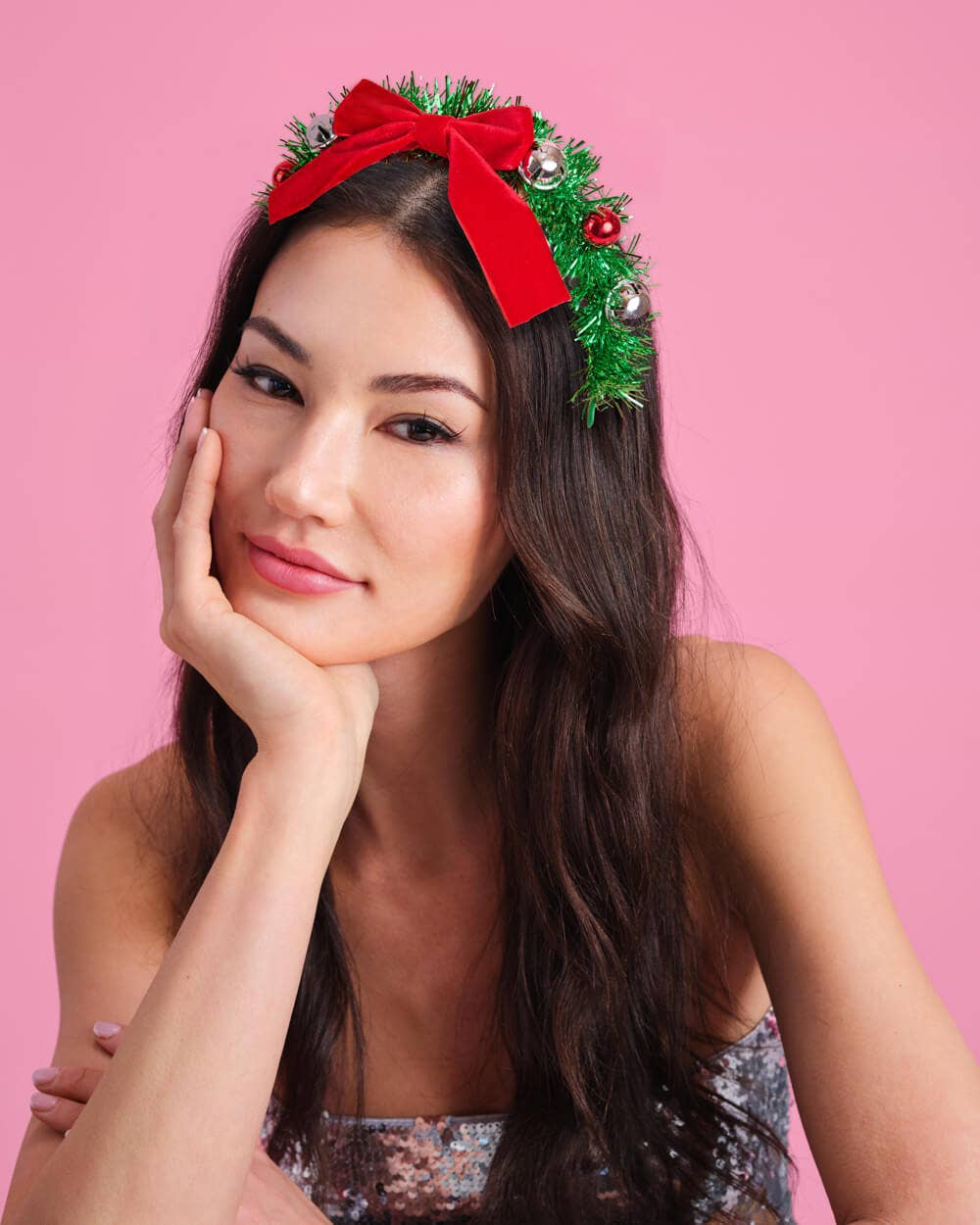 Oh Christmas Headband - fringe + bow headband