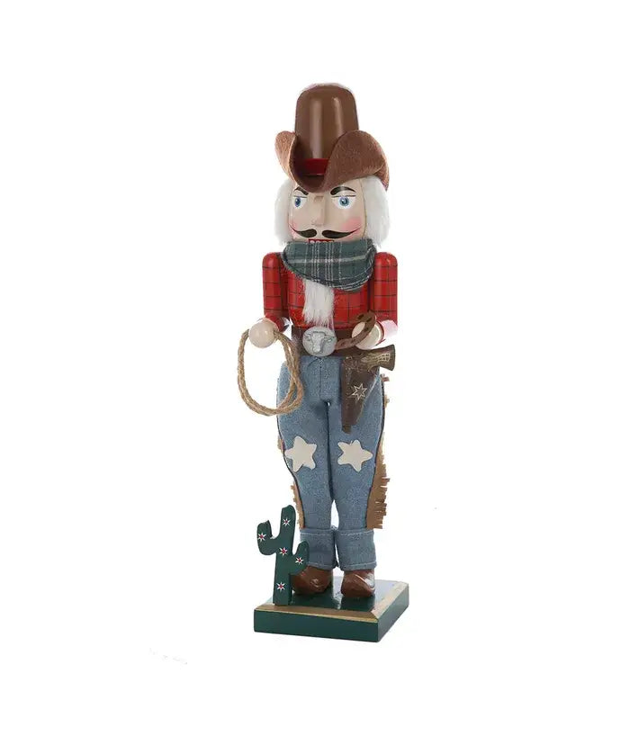 15"WOODEN COWBOY NUTCRACKER