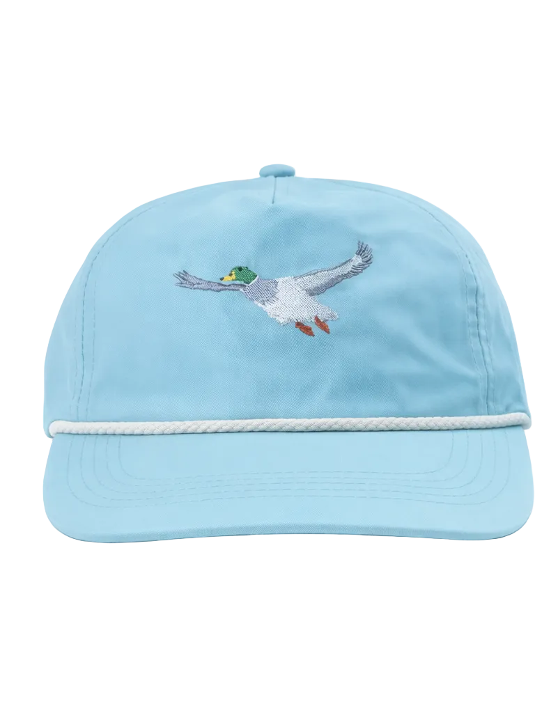 Flying Mallard Duck Rope Cap, Aqua