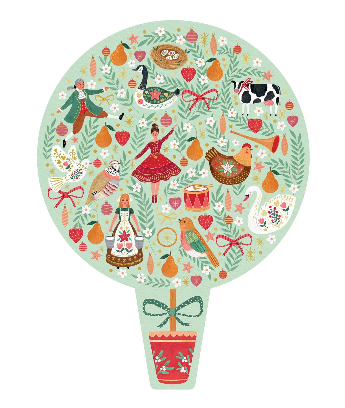 Partridge in a Pear Tree Shaped Jigsaw Puzzle 400pc