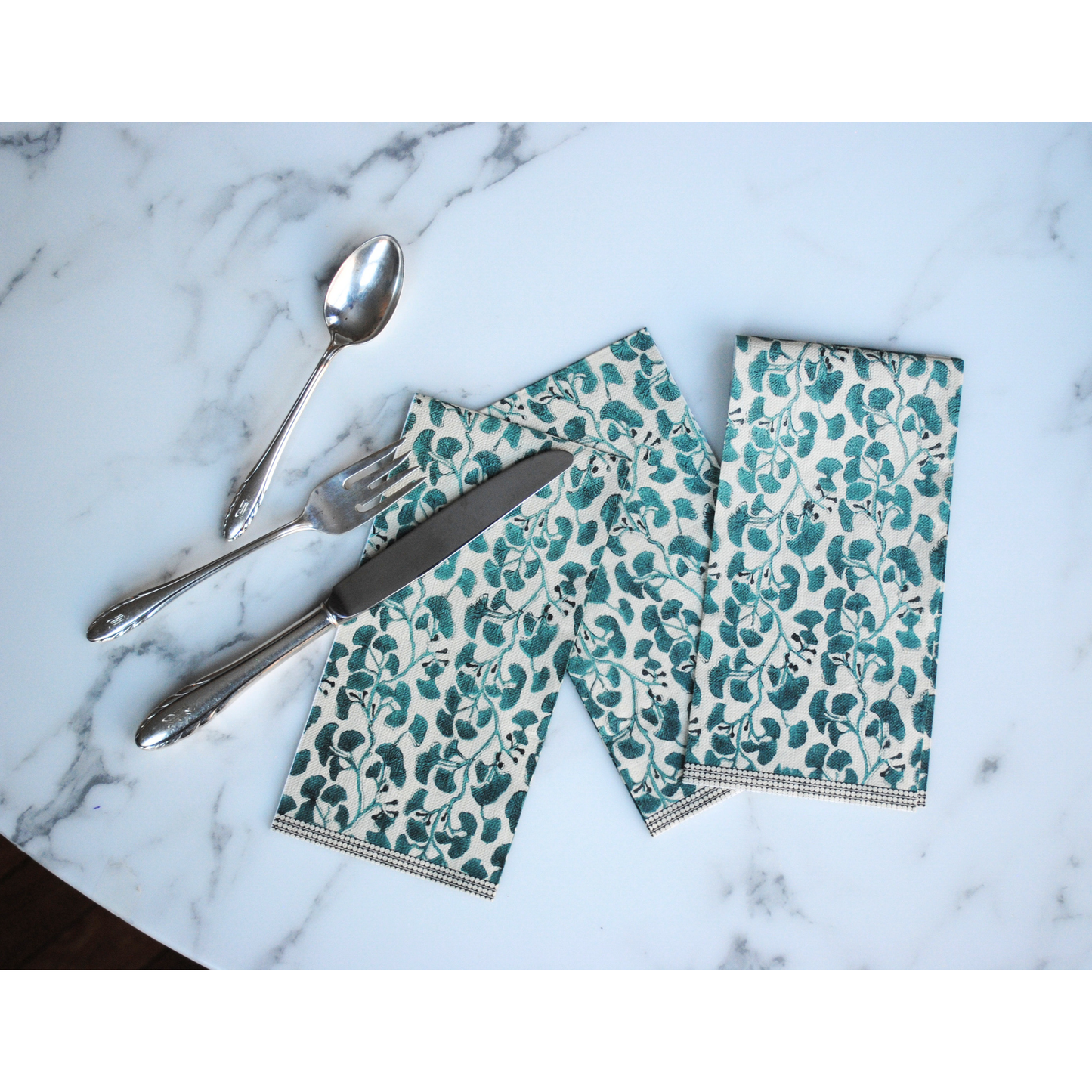 Ginkgo Leaves Block Print Napkins