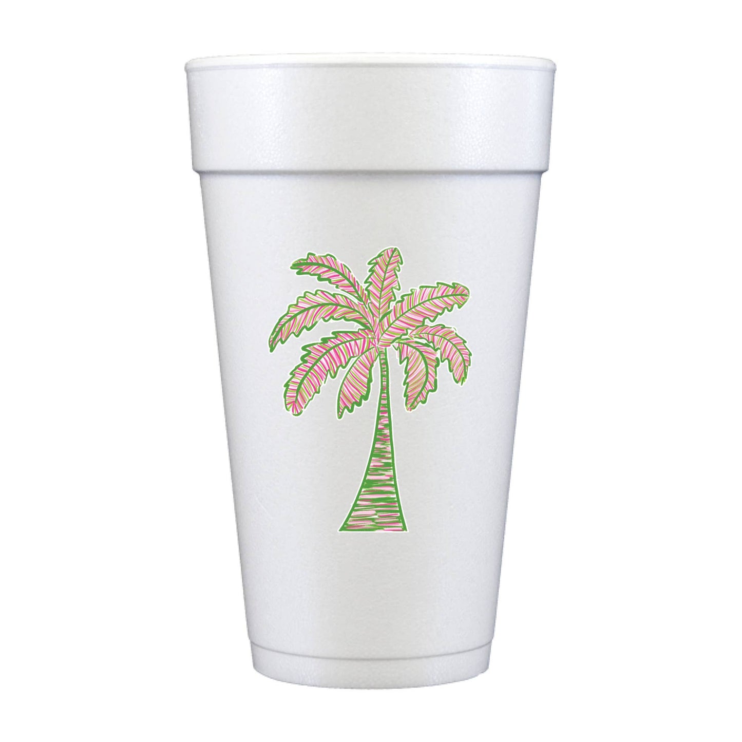 Happy Palm Tree Full Color Foam Cups