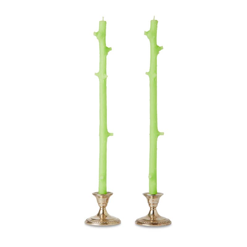 Stick Candles Hemlock / Pair Forest Green