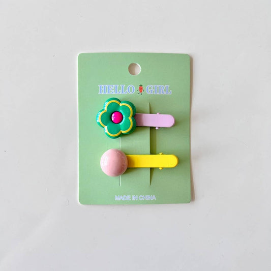 CHILDREN'S FLOWER ROUND BEAD HAIRPIN