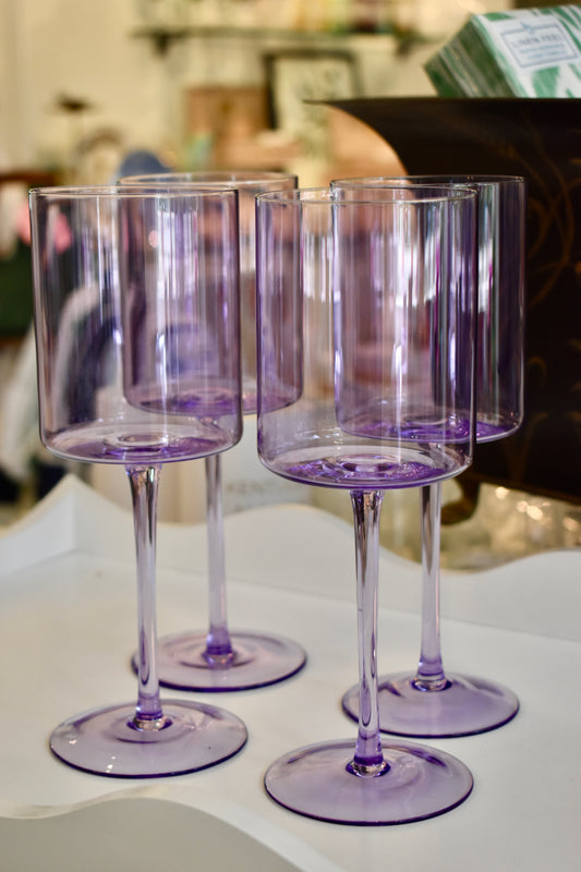 Anna Lavender Wine Glass