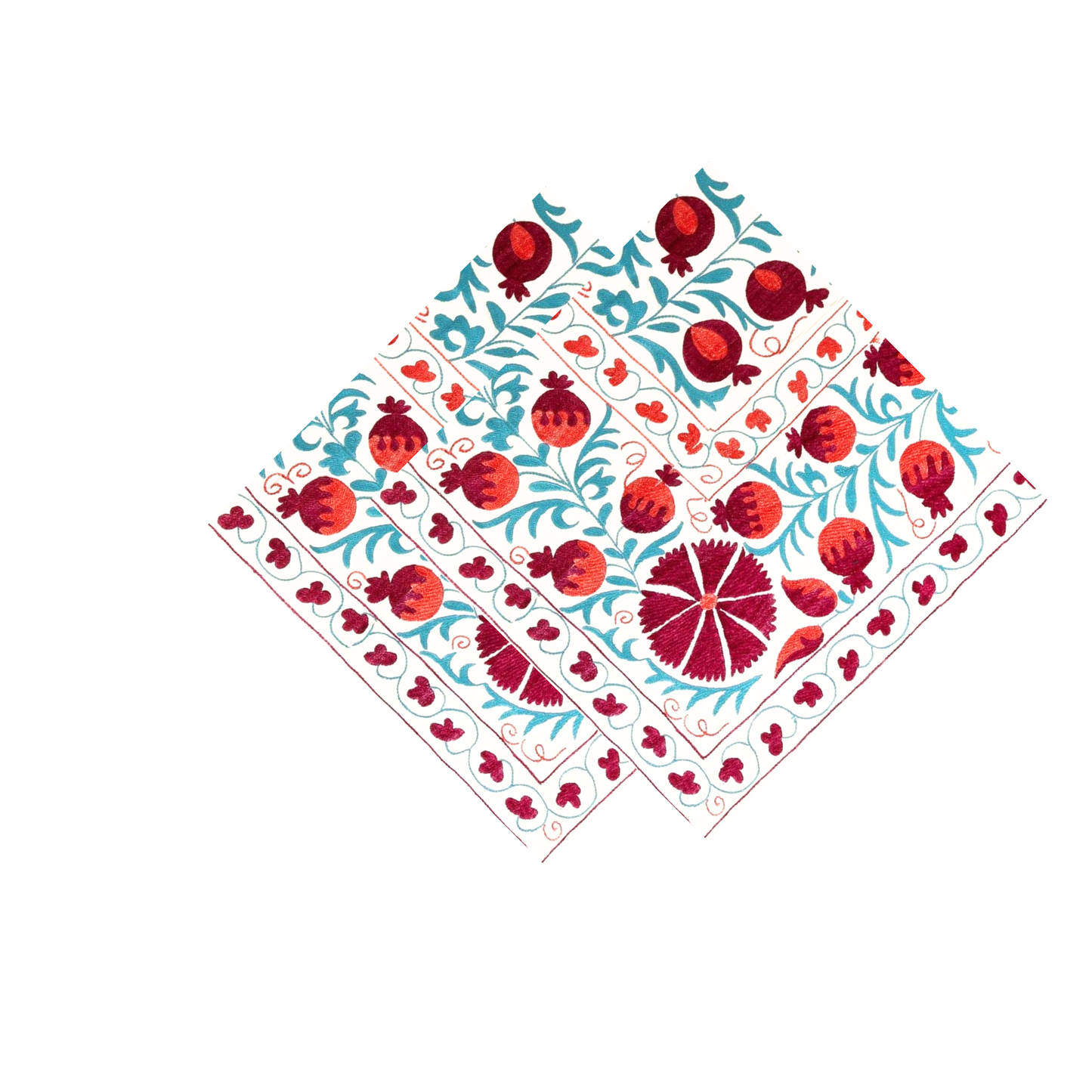 Block Print Pomegranates Cocktail Napkins