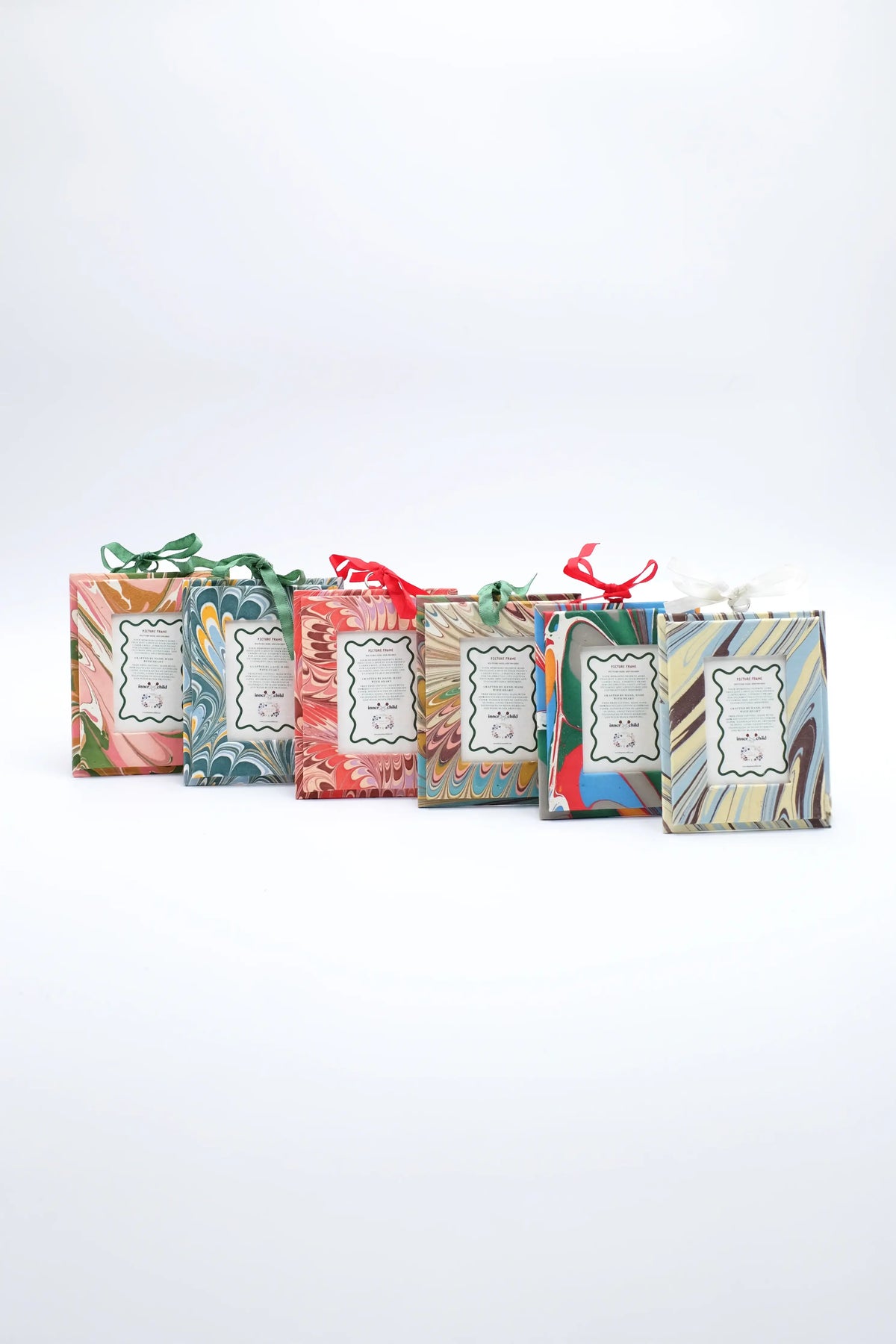 Mini Hand-Marbled Picture Frame Ornament | Florentine Pink