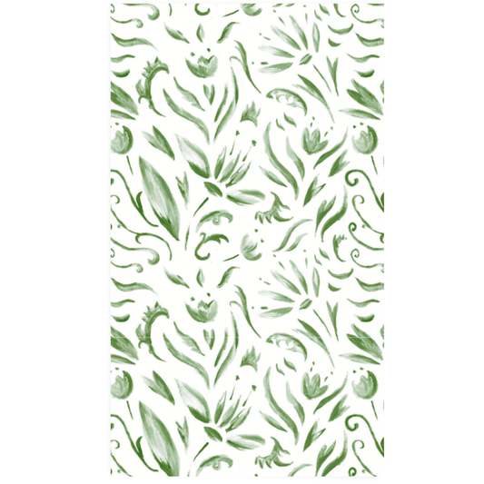 Green Floral Guest Napkins