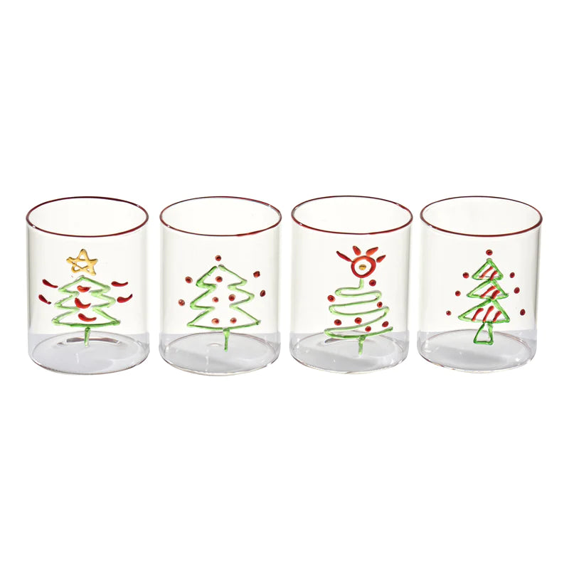 Set of 4 Christmas glasses