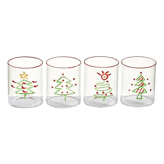 Set of 4 Christmas glasses