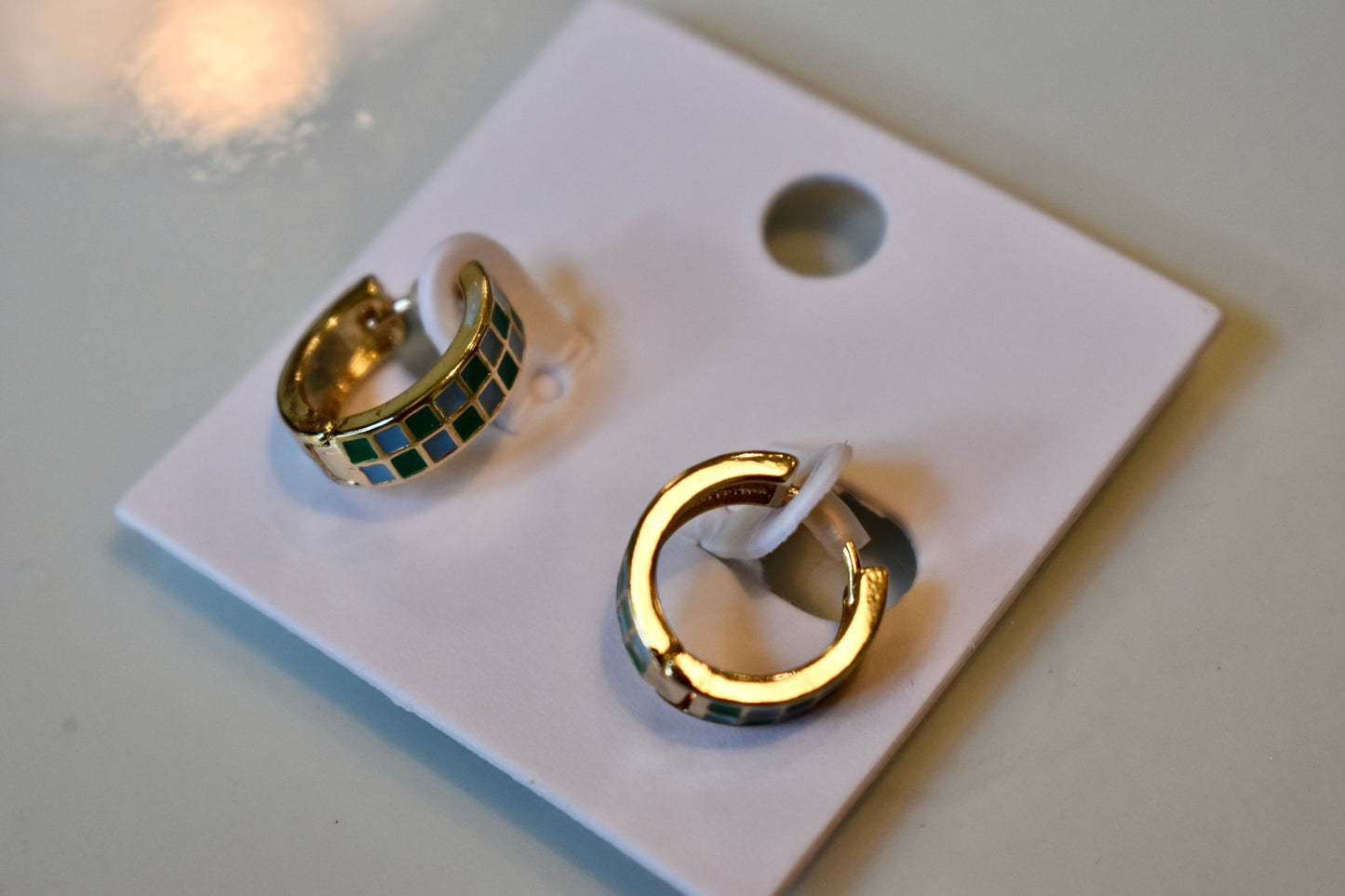 Green Checker Hoops