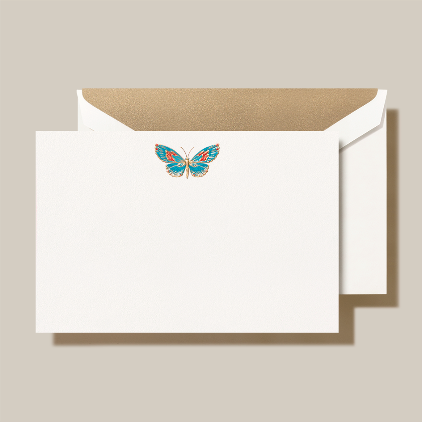 Hand Engraved Butterfly Cards on Pearl White