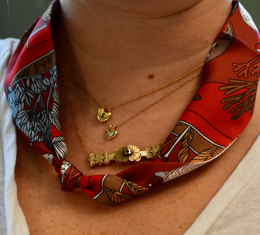 Tropical Rojo Scarf Necklace