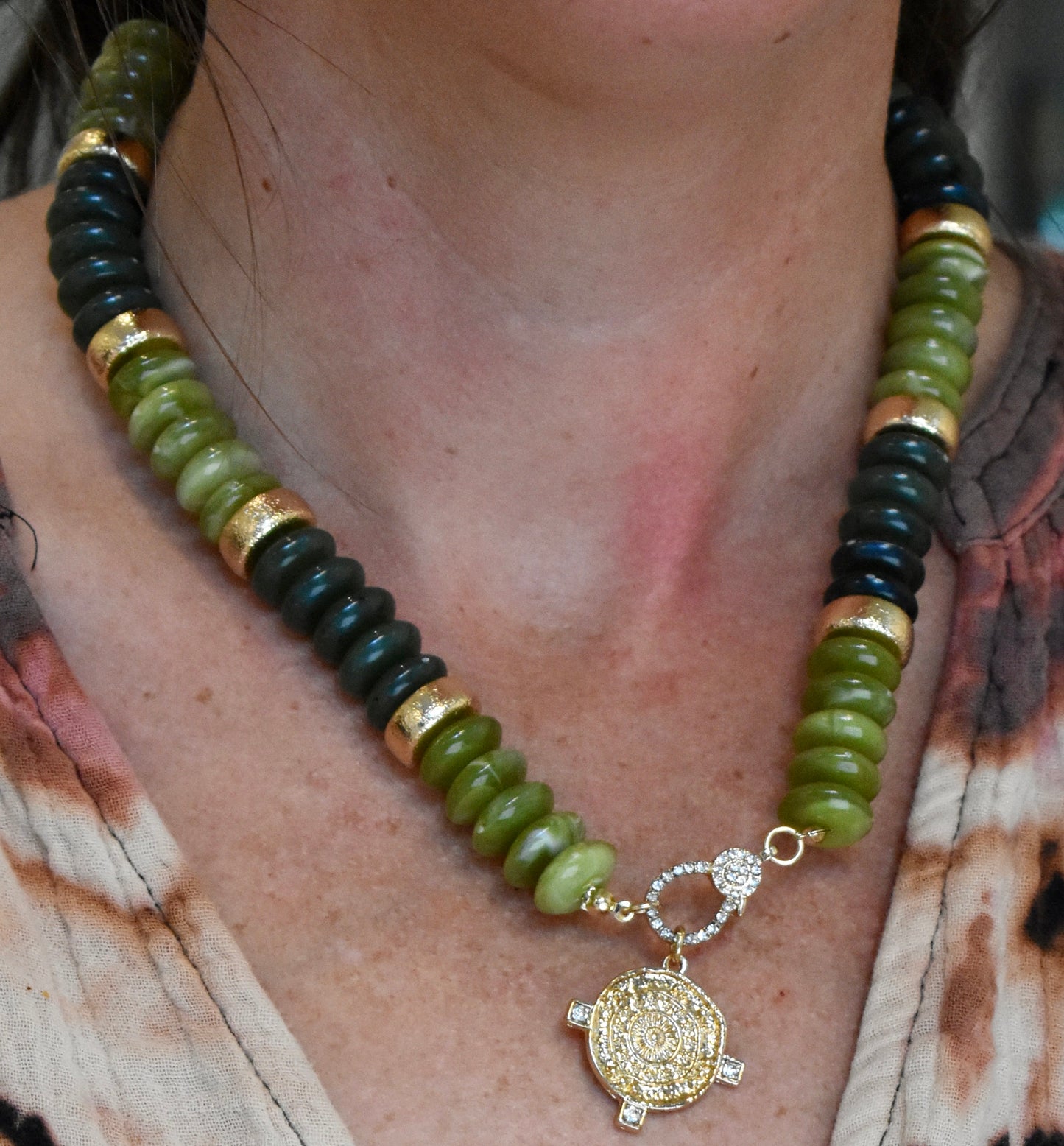 Coin beaded necklace