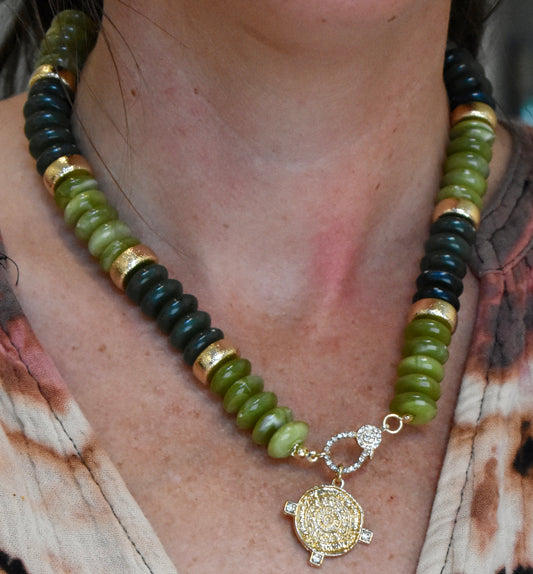 Coin beaded necklace