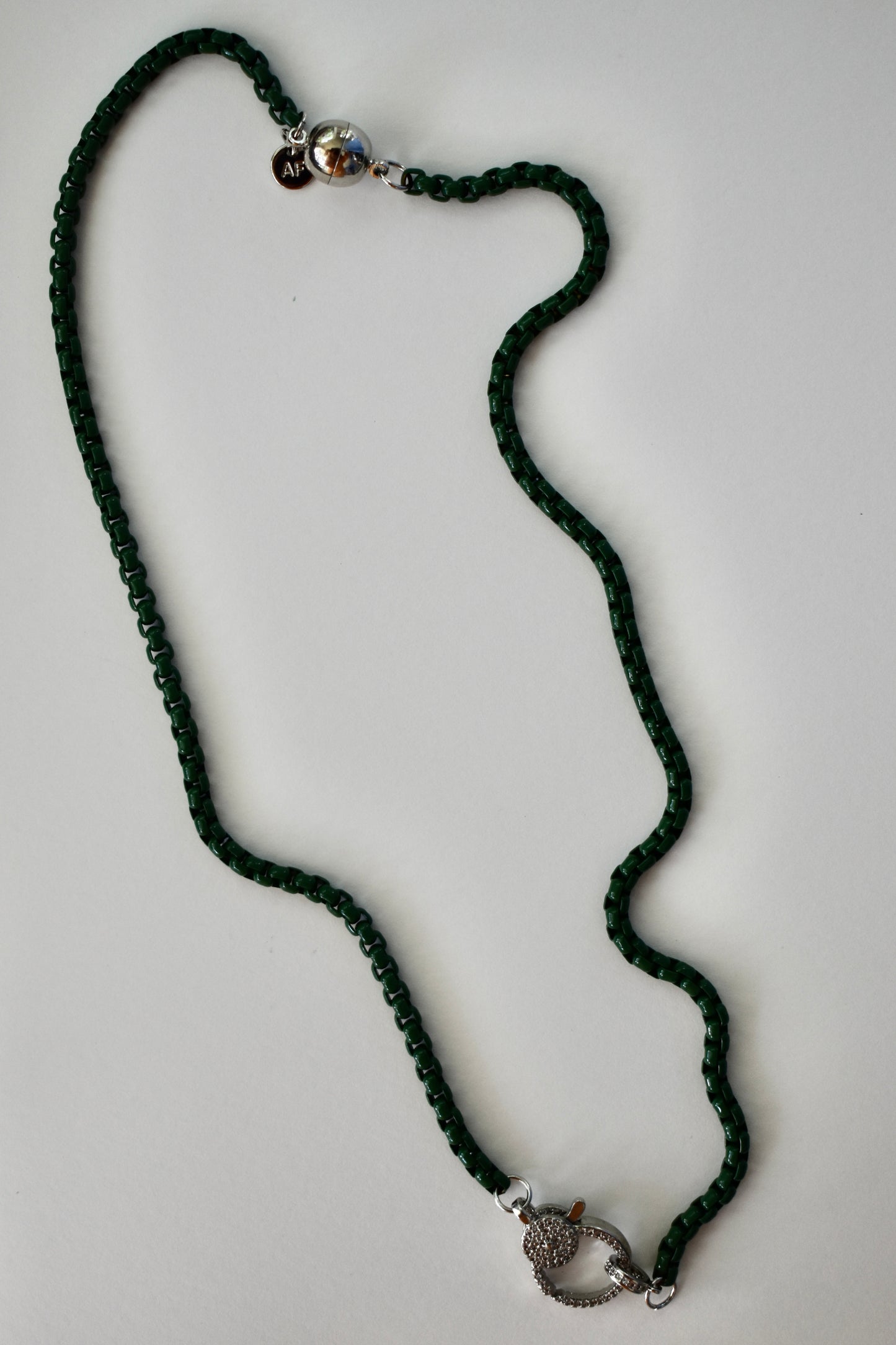 Green and Silver Chain Necklace