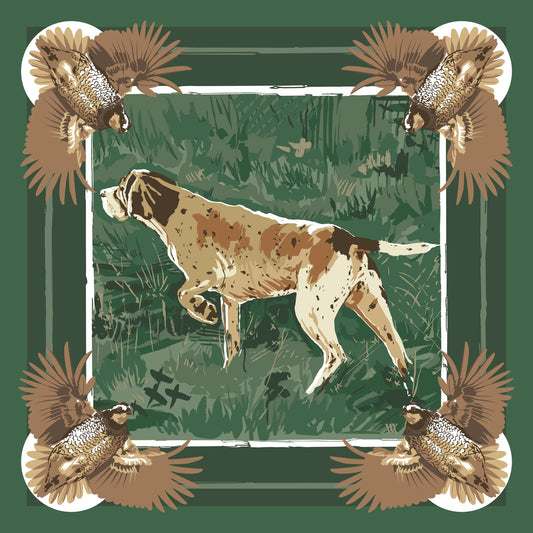 Dark Green Neutral Pointing Strong Pocket Square