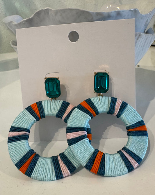 Blue Hoop Earrings