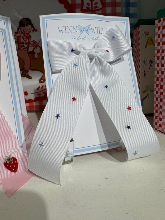 Stars All Over Bow - White