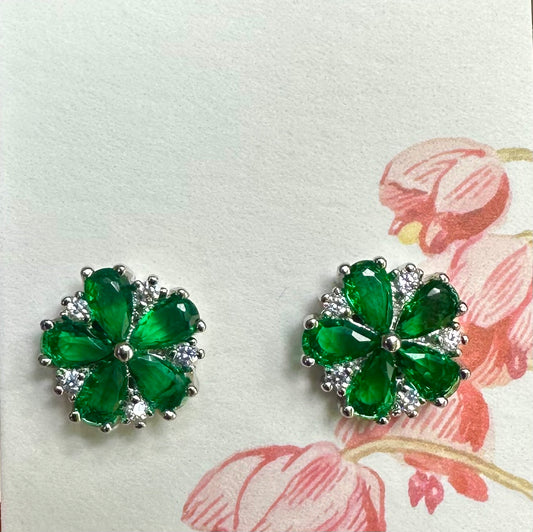 Emerald Pendant Earrings