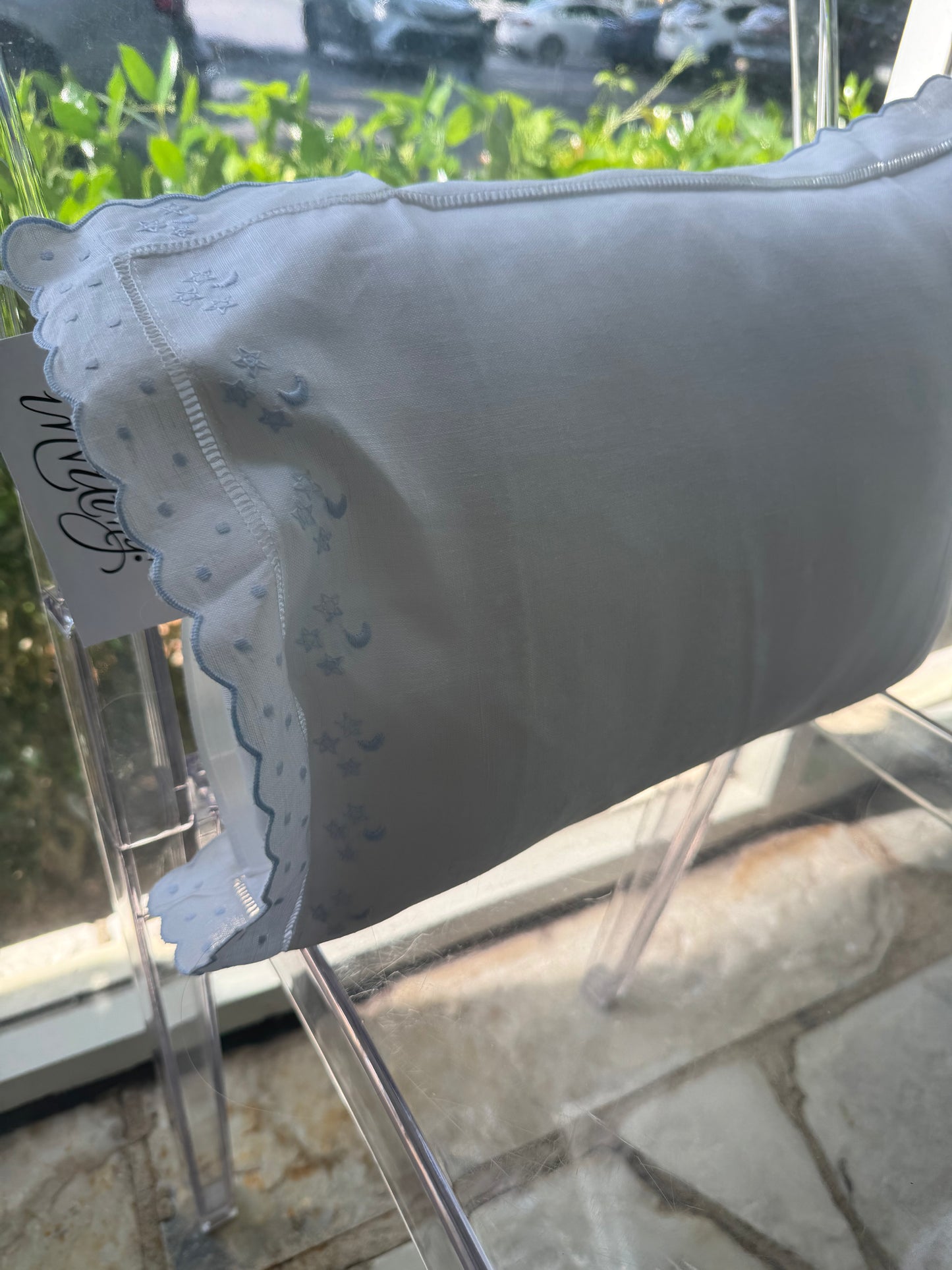 Embroidered Stars & Moon Baby Pillow
