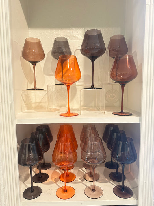 Colored Wine Glass Set, 20oz Glasses (Brown)