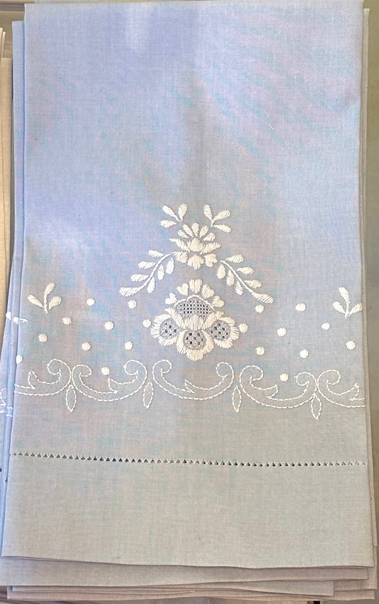 Blue Linen Hand Towel