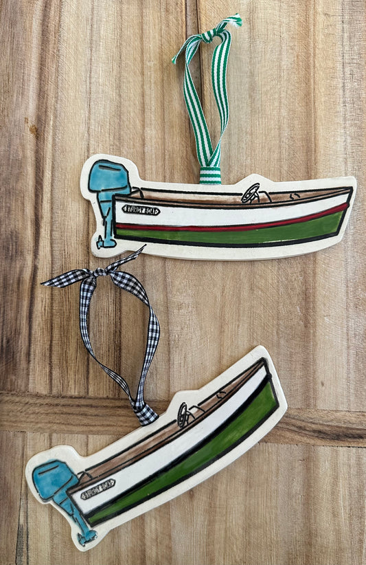 Wooden Boat Ornament