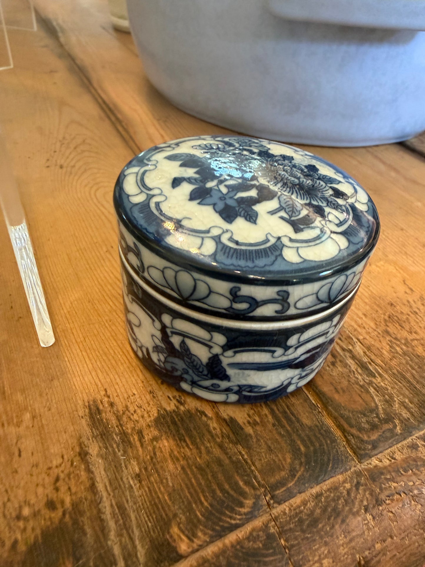 Blue and White Powder Box
