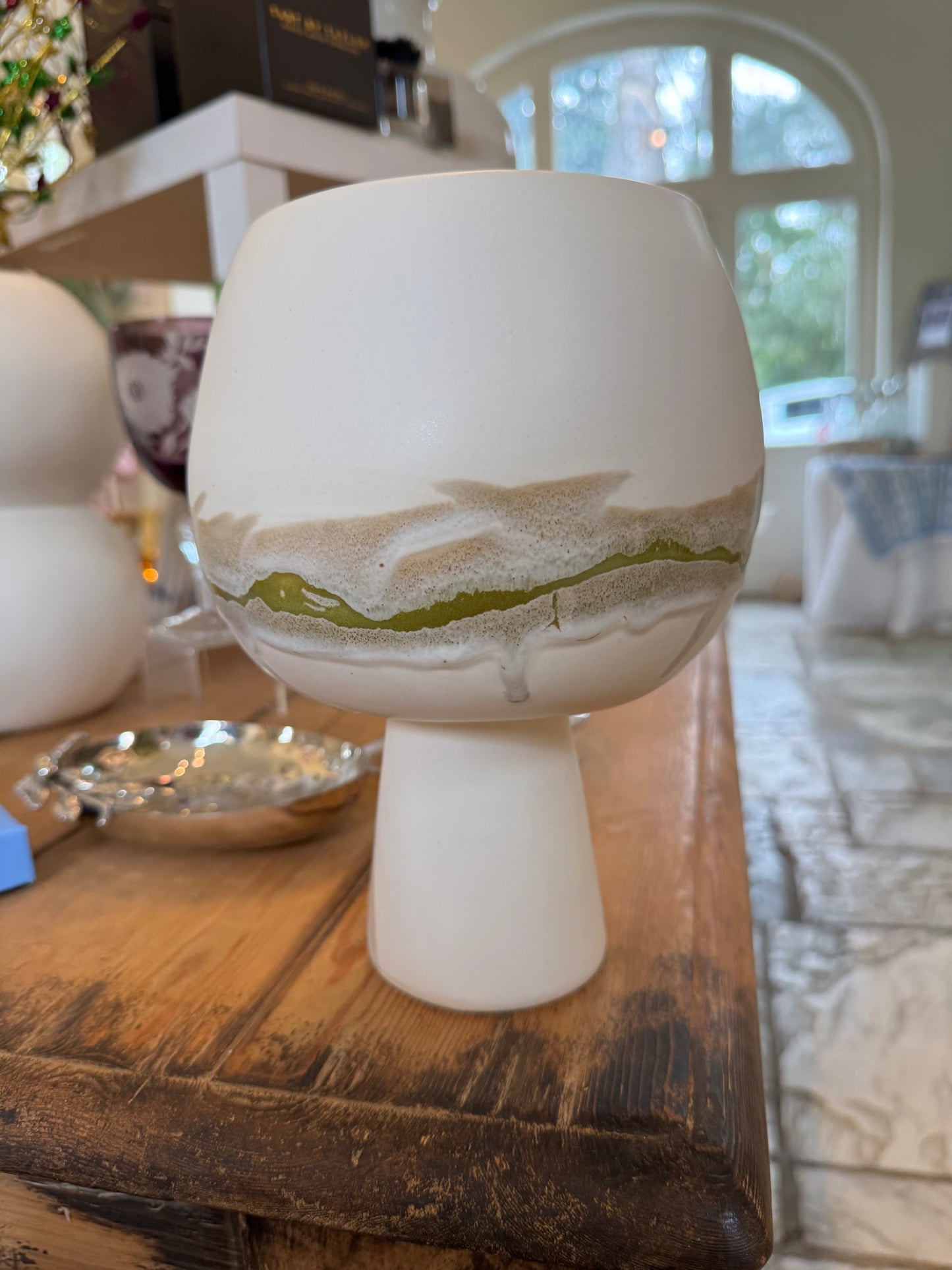 Tapered Sphere Footed Vase