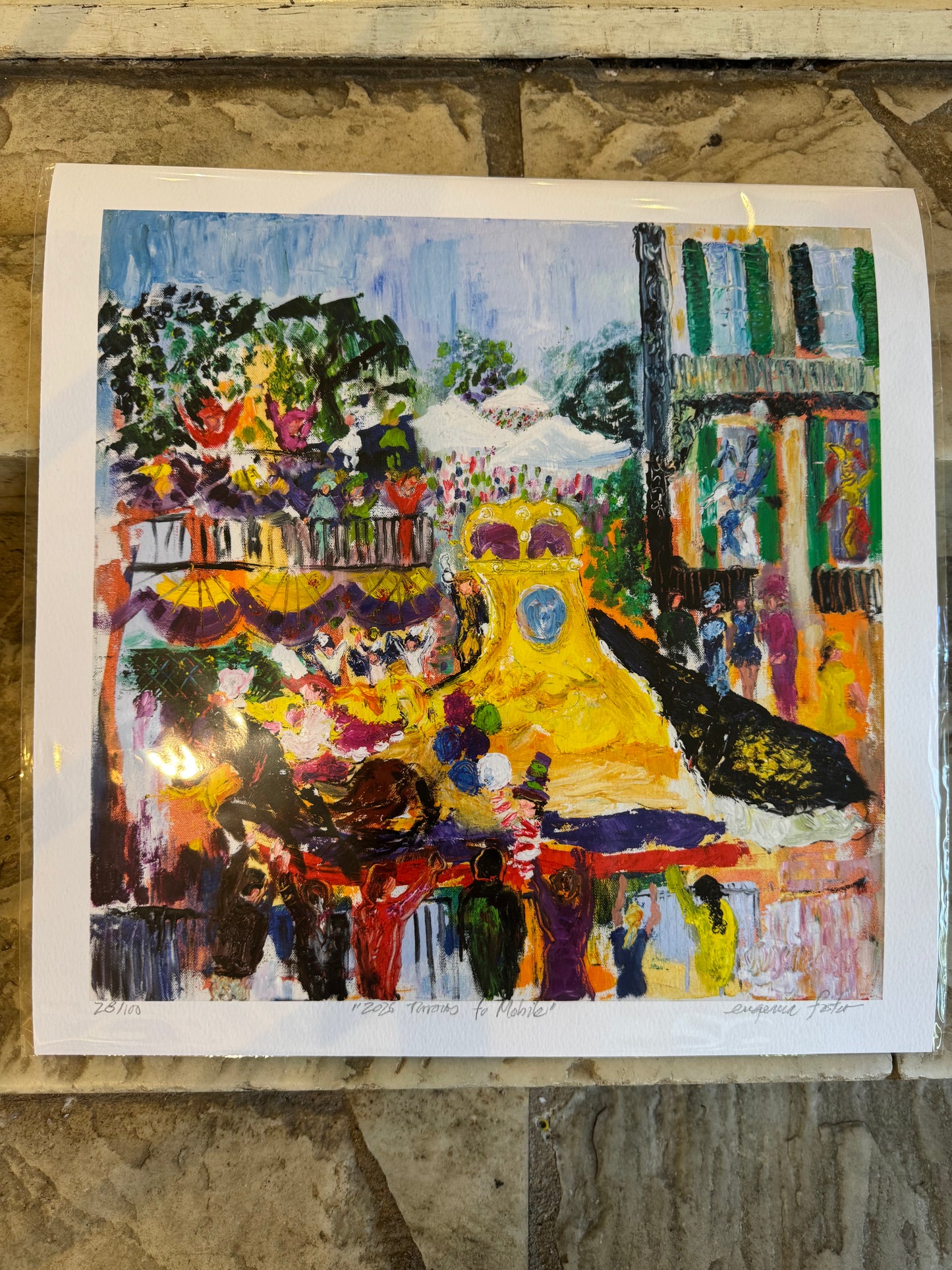 Eugenia Foster Mardi Gras Print 16x16