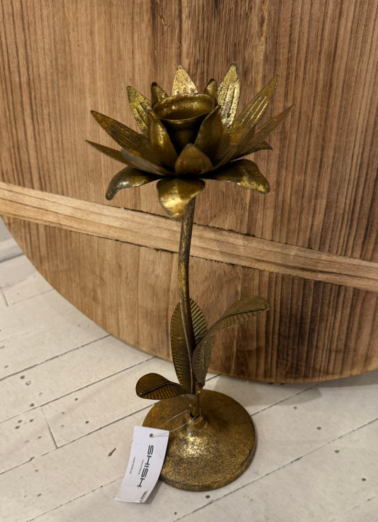 Metal Flower Candleholder Gold-sunflower