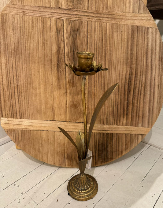 Metal Flower Candleholder Gold Zinnia