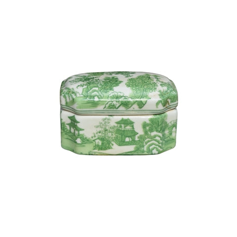 Porcelain Green Chinoiserie Box