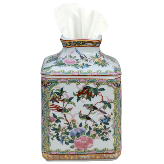 Porcelain Tissue Box-Rose Canton